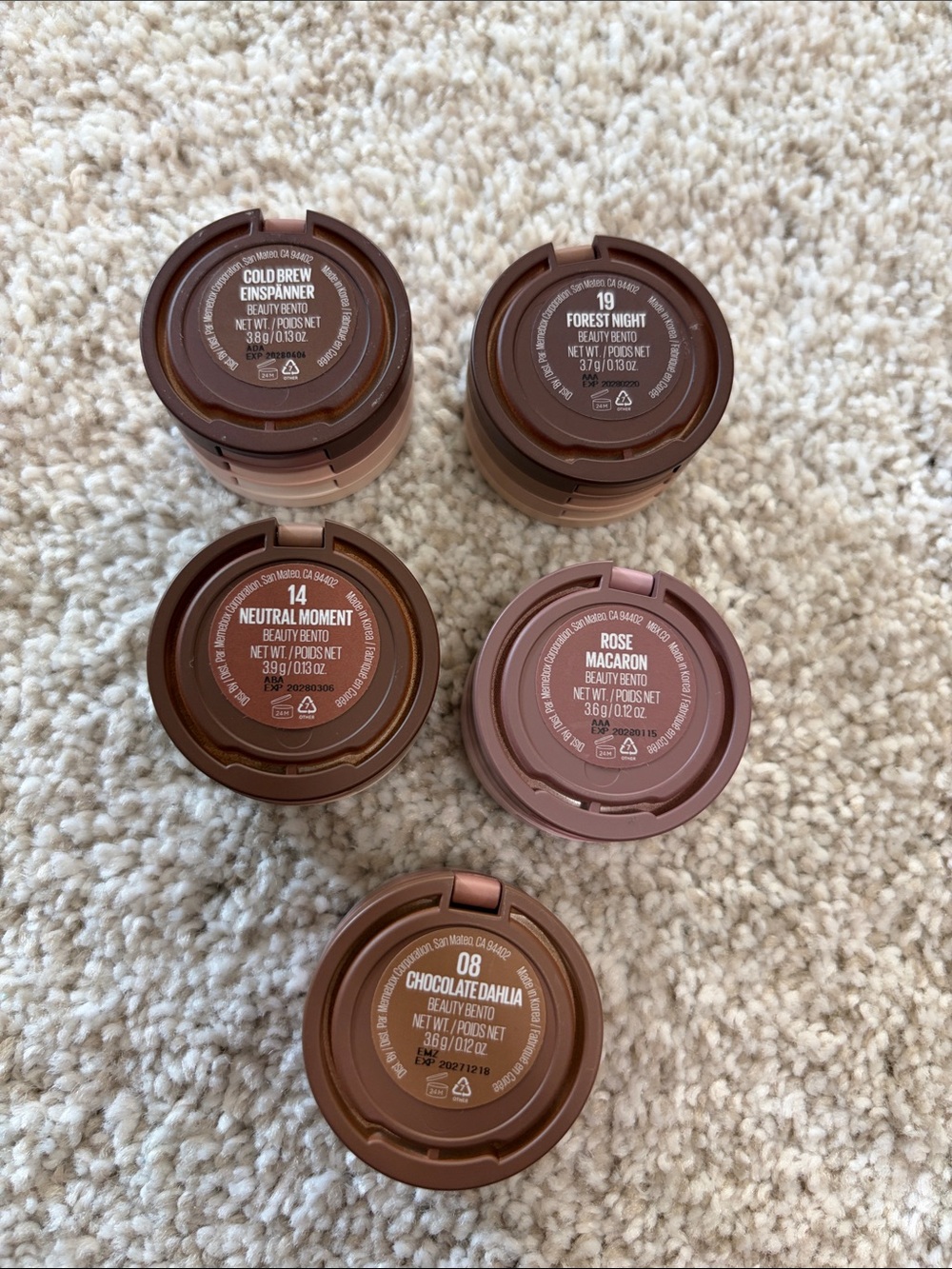 5 Kaja Beauty Bento Eyeshadow trios
